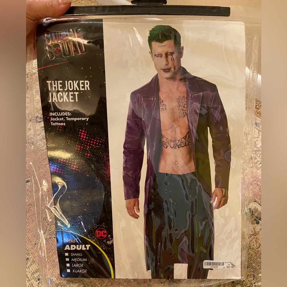 Men’s Joker Jacket Costume Size Men’s Medium